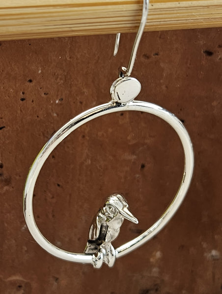 Kingfisher Hoops in Sterling Silver
