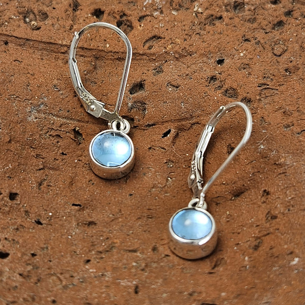 Sterling and Blue Topaz Drop Earrings with French Hook