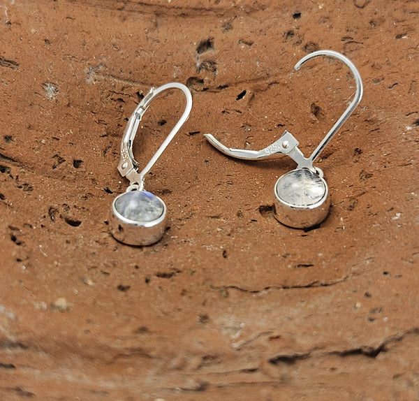 Moonstone Drop Earrings with Sterling French Hook