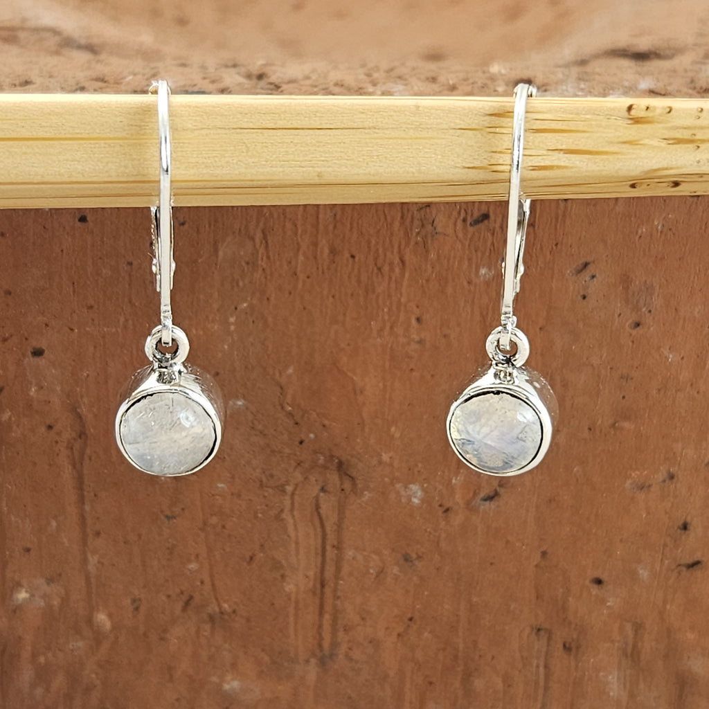 Moonstone Drop Earrings with Sterling French Hook