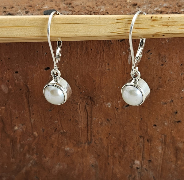 Pearl Drop Earrings with Sterling French Hook
