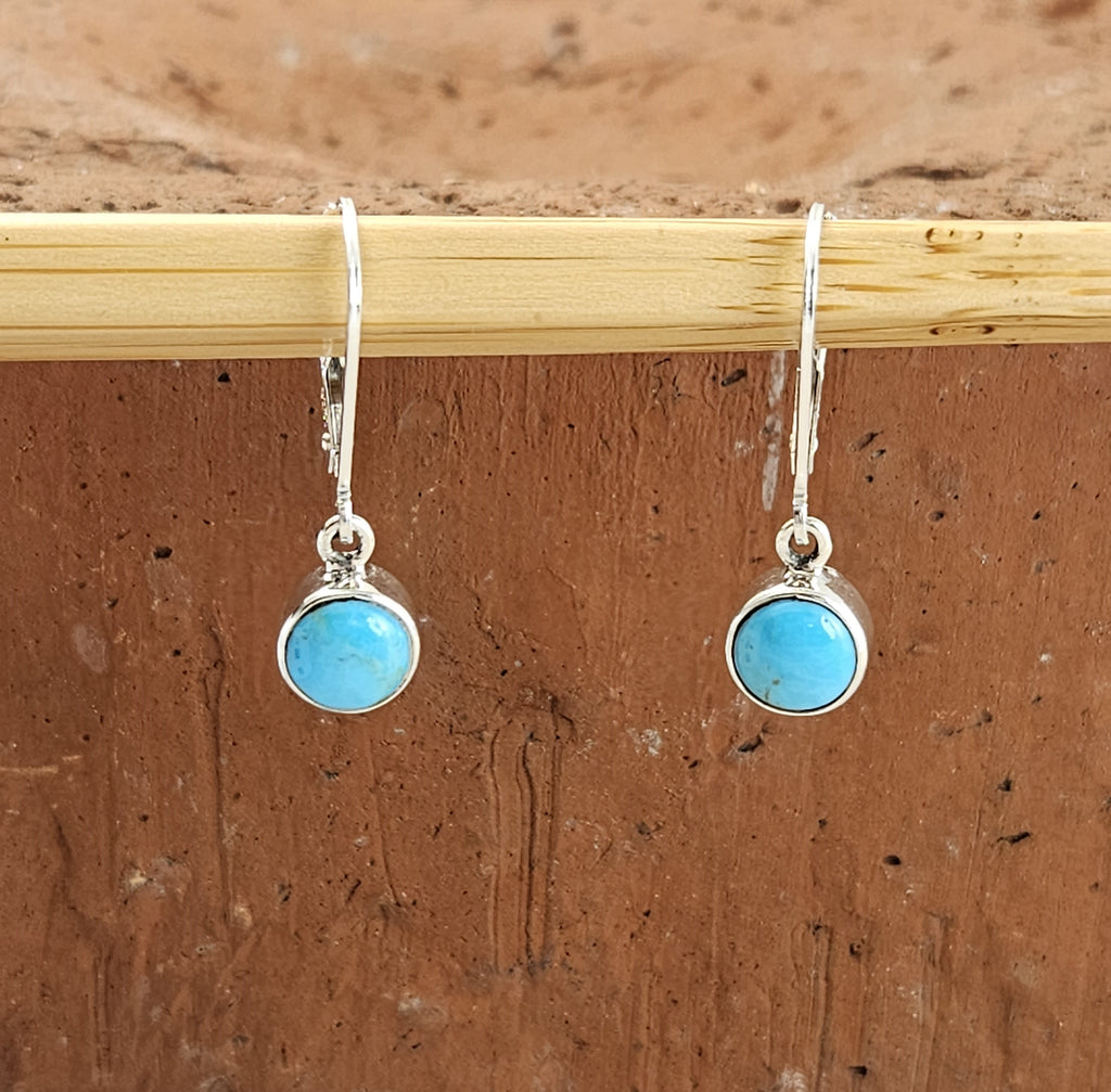 Turquoise Drop Earrings with Sterling French Hook