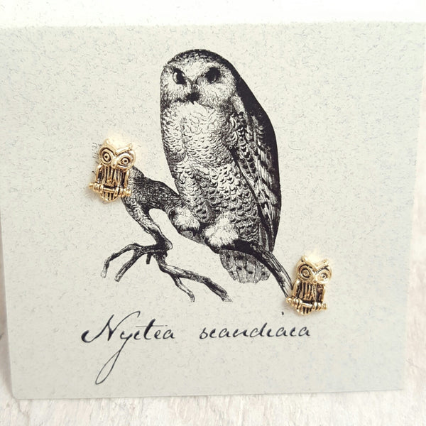 Gold Owl earring card