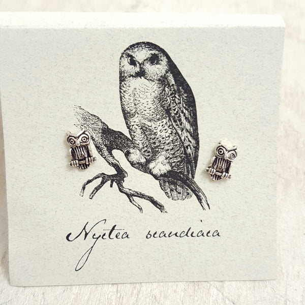 Silver Owl earring card