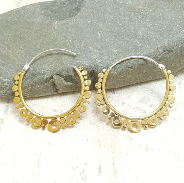 Small Venus Brass Hoop Earrings