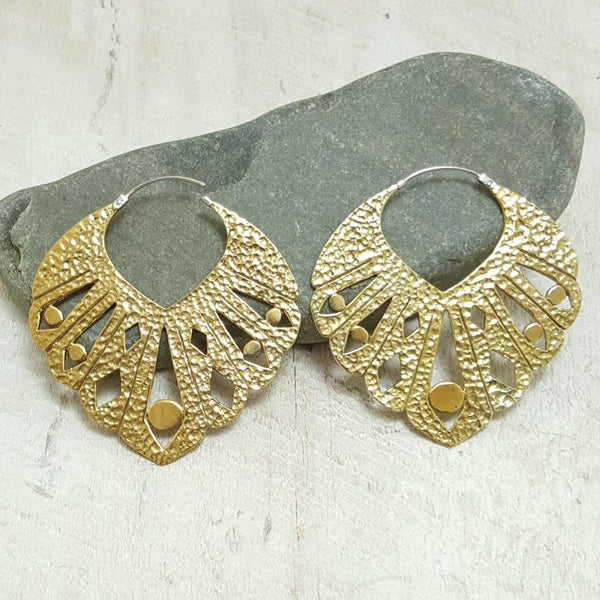 Maya Brass Hoop Earrings