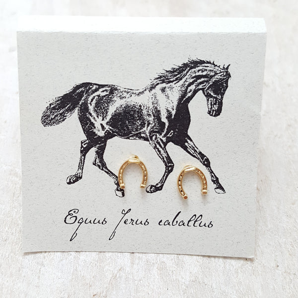 Front of Gold Horseshoe Earring Card