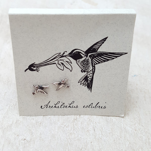 Front of Silver Hummingbird Earring Card