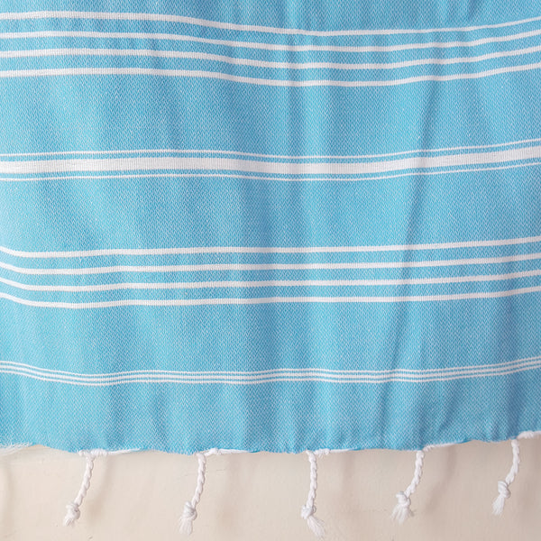 Close up of Sultan Hand Towel in Turquoise
