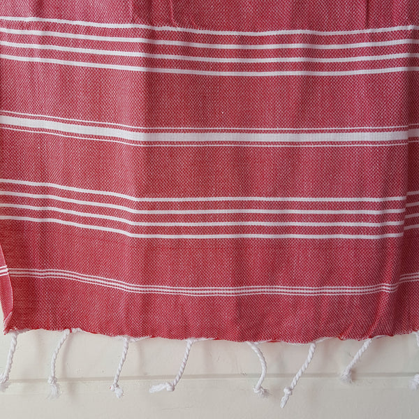 Close up of Sultan Hand Towel in Red