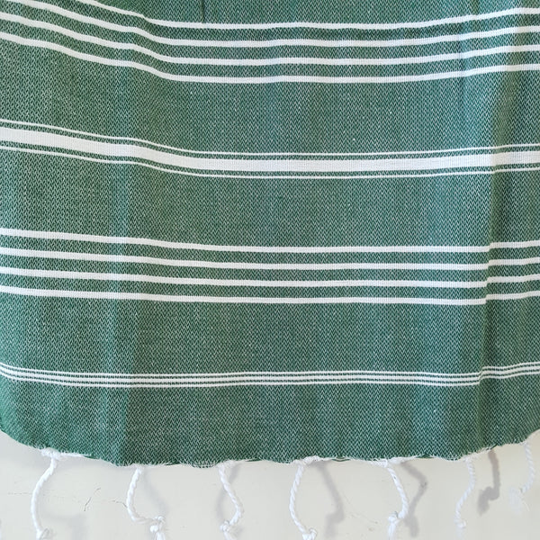 Close up of Sultan Hand Towel in Dark Green