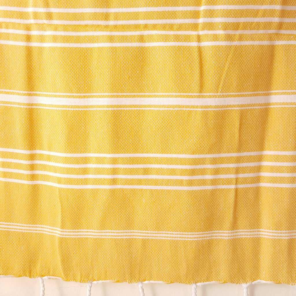 Close up of Sultan Hand Towel in Yellow