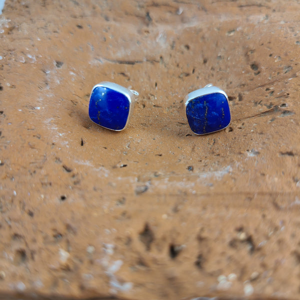 Squircle Stud Earrings - Lapis Lazuli