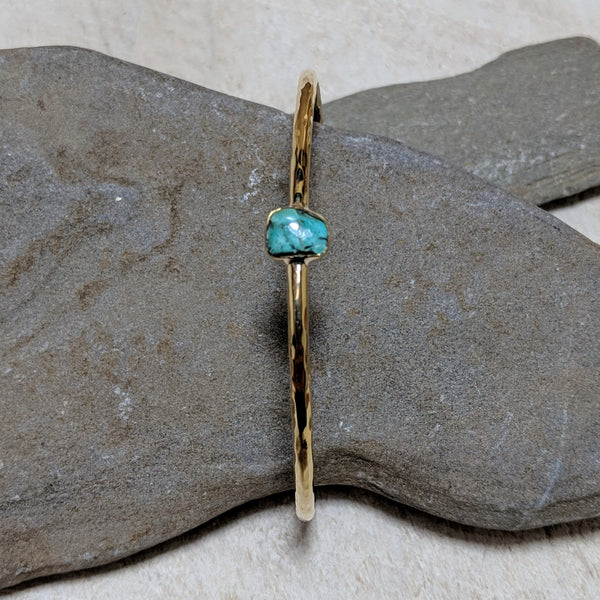 front view of aviva bracelet with turquoise