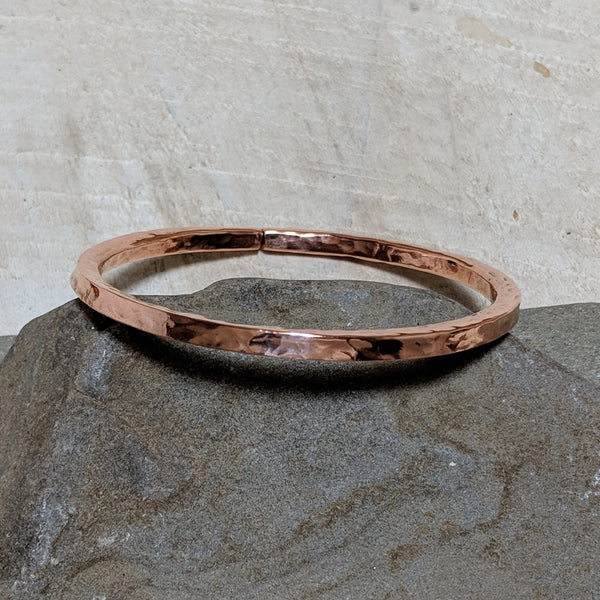 second angle of hammered copper bangle