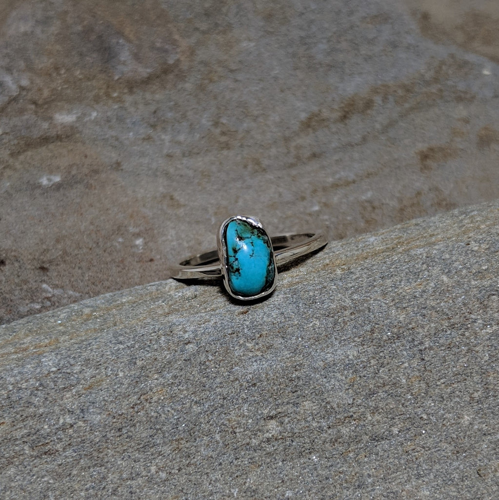 Jackie Stone Stacker ring with turquoise in sterling silver