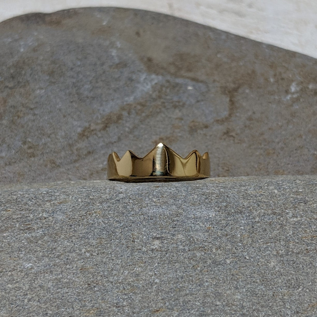 front of gold miranda crown ring