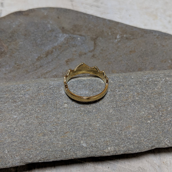 back of gold miranda crown ring