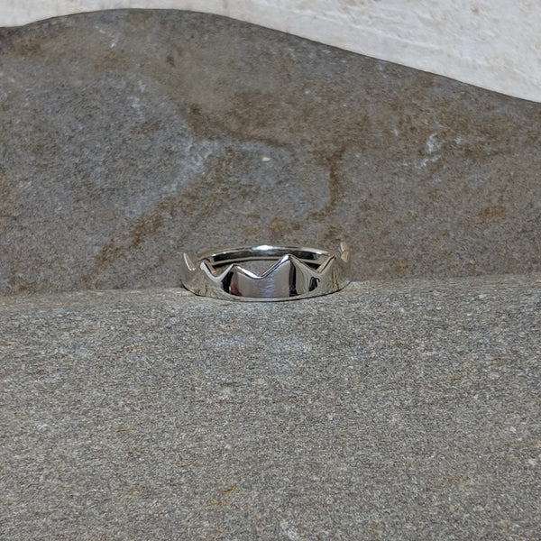 front of silver miranda crown ring