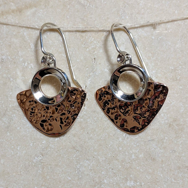 copper spade earrings