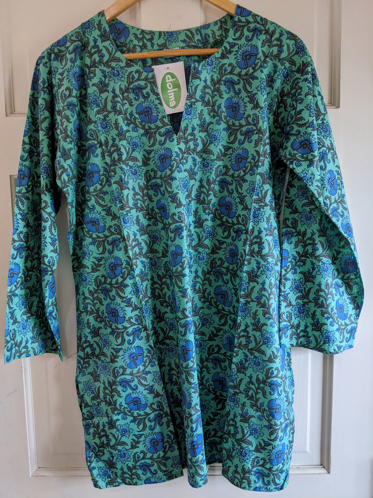 Cotton Tunic Green, Blue, and Olive