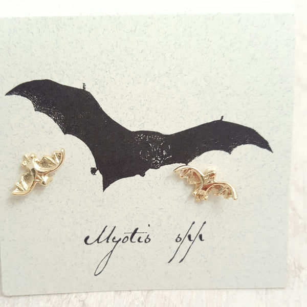Gold Bat earring card