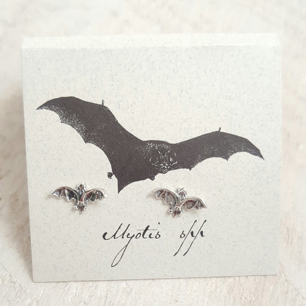 Silver Bat earring card