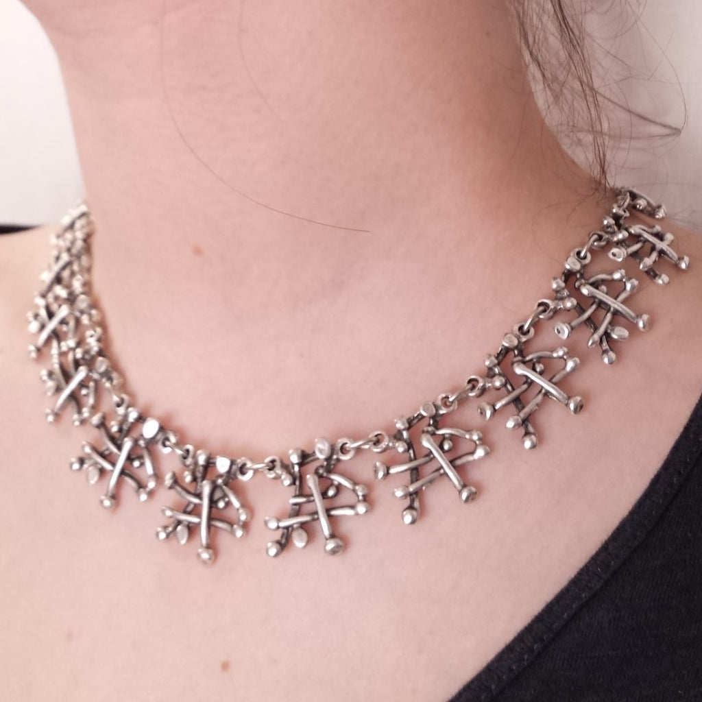 Thornbush necklace on model
