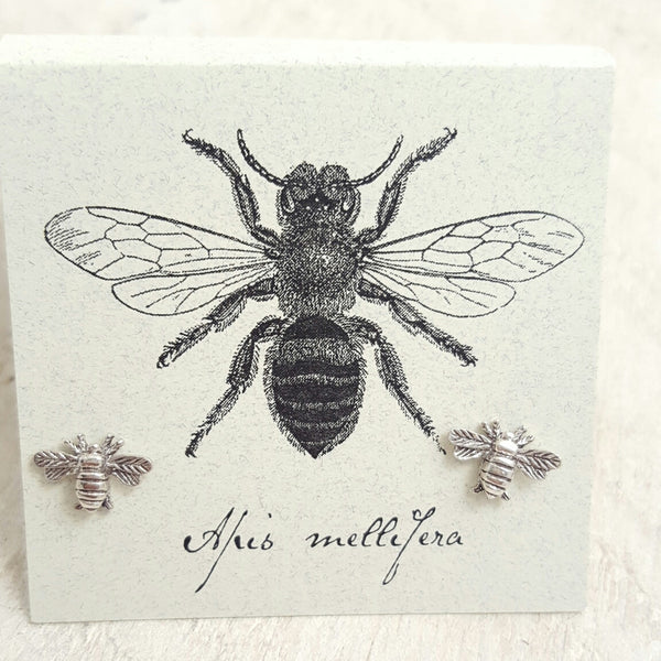 Silver Bee earring card