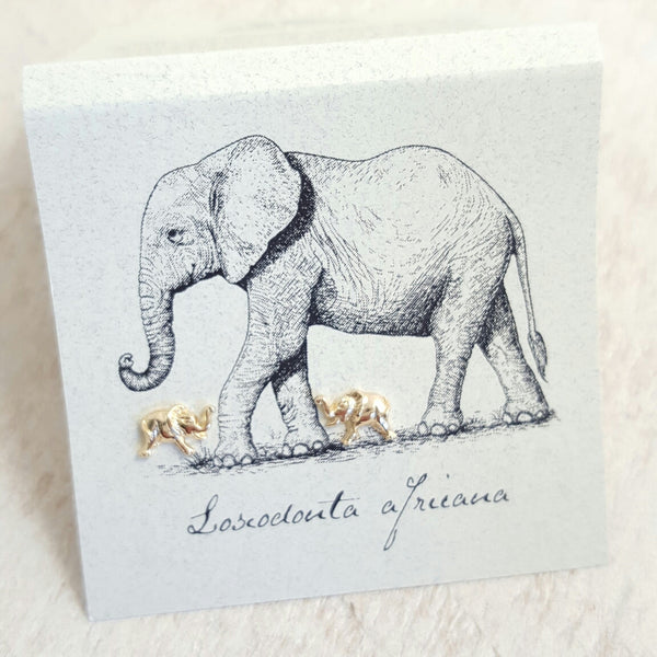 Gold Elephant earring card