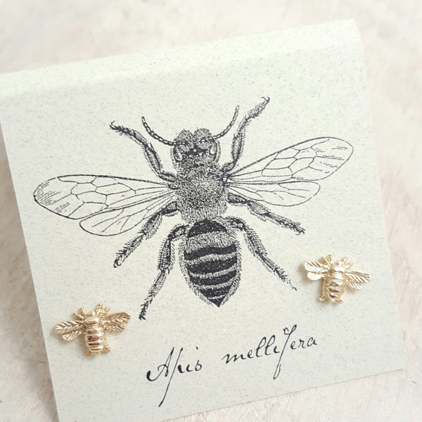 Gold Bee earring card