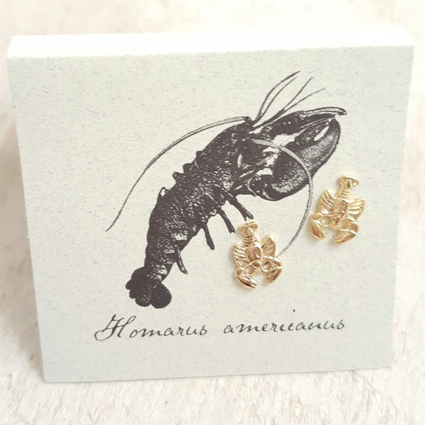 Gold Lobster earring card